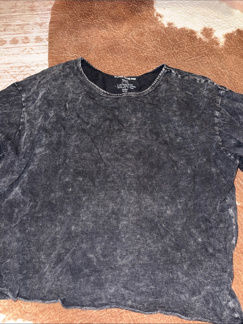 Washed Black Short-Sleeve Crewneck Shirt